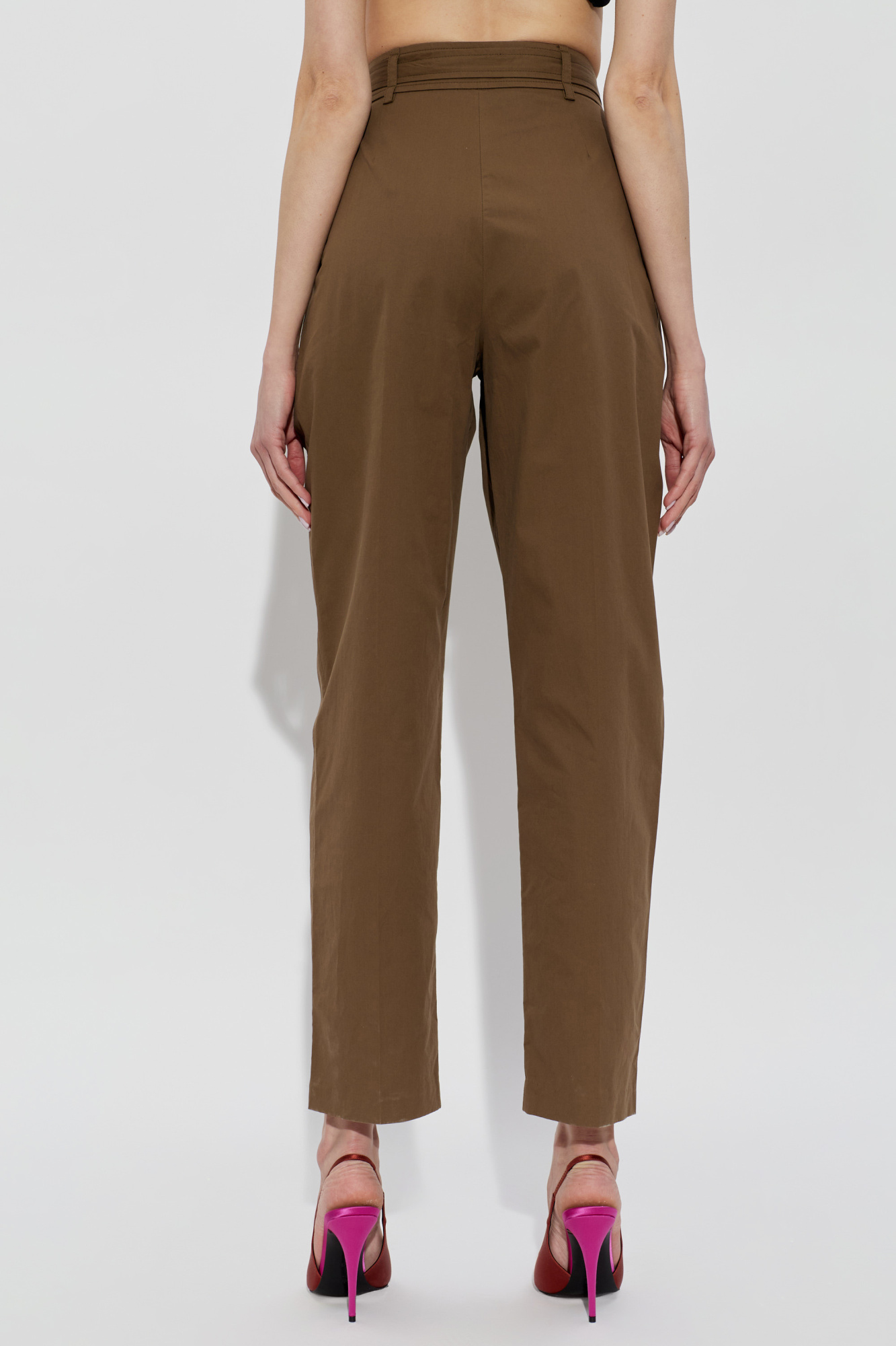 Saint Laurent Cotton pants with a belt | Women's | Vitkac